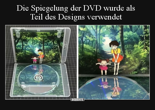 Die Spiegelung der DVD wurde als Teil des Designs..
