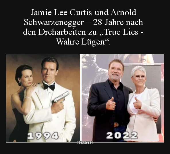 Jamie Lee Curtis und Arnold Schwarzenegger – 28 Jahre.. - Lustige Bilder | DEBESTE.de