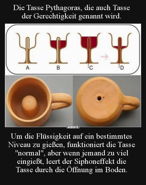 Die Tasse Pythagoras, die auch Tasse der Gerechtigkeit.. - Lustige Bilder | DEBESTE.de