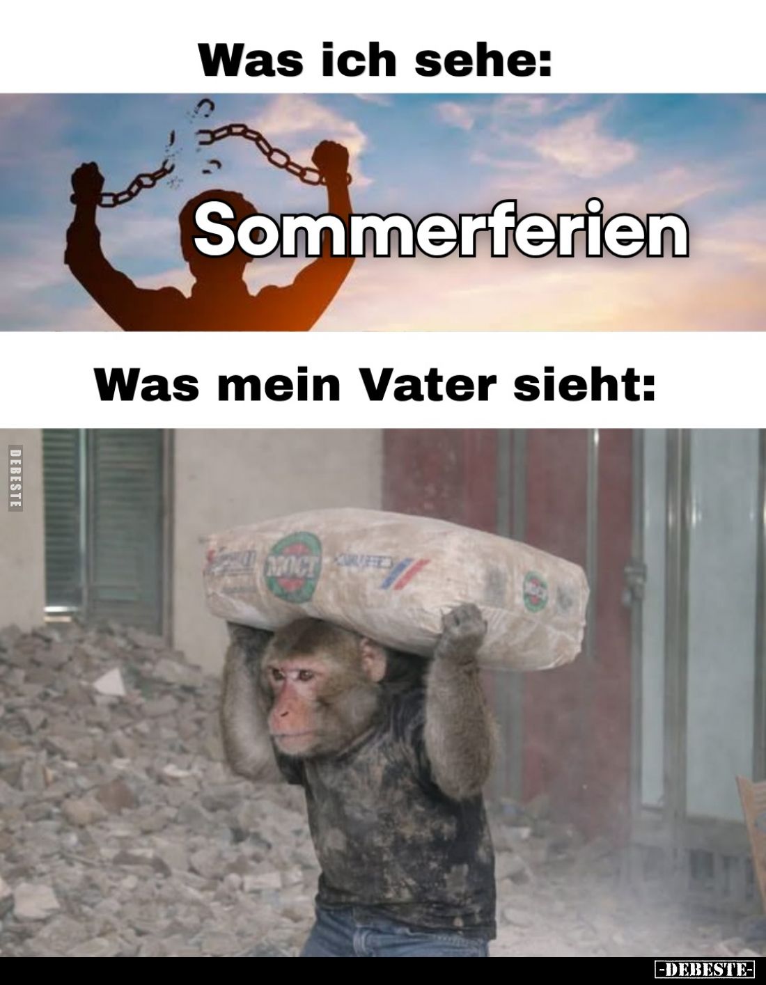 Was ich sehe:
Sommerferien
-
Was mein Vater sieht: